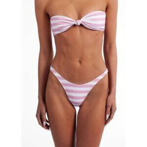 SAME LOS ANGELES Set 2pc Bikiny Swim Top XSmall Bottom High Weist Knotted Bandeu